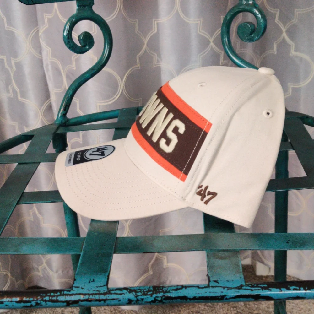 Cleveland Browns Legacy Cap. One Size Fits All, Bone Brown Orange - Picture 2 of 6